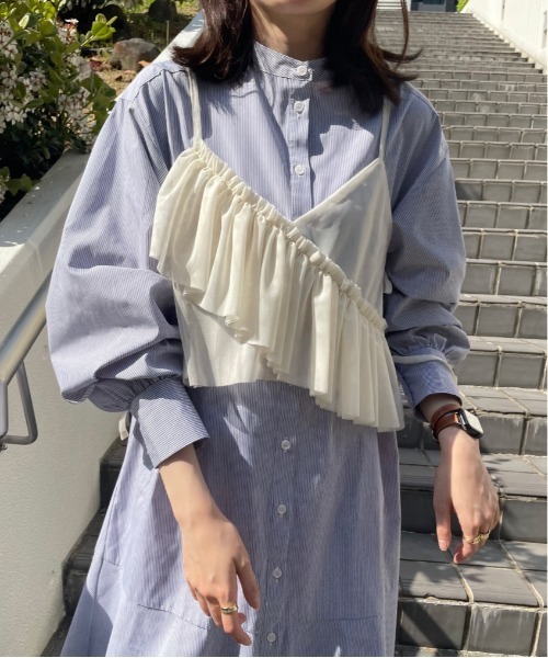 セール】チュール アシメフリルビスチェ（キャミソール）｜r.（アール