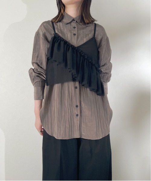 チュール アシメフリルビスチェ（キャミソール）｜r.（アールドット