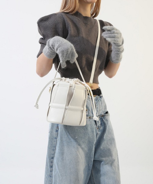 Ritzy(リッツィー)の「2way 巾着バケット ショルダーバッグ ハンドバッグ(ショルダーバッグ・レディース・ブラック/ホワイト/ベージュ/ブラウン・FREE)」の12枚目の写真