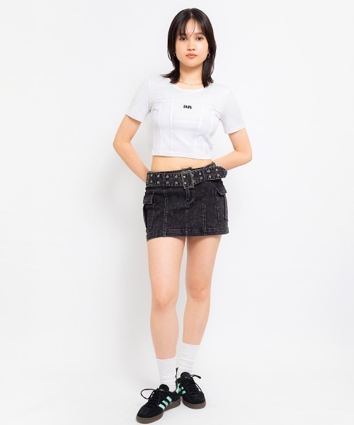 ANNA SUI(アナスイ)の「ANNA SUI NYC コルセット クロップドロゴ Tシャツ 【SP】(Tシャツ/カットソー・レディース・ブラック/ホワイト・S/M)」の1枚目の写真