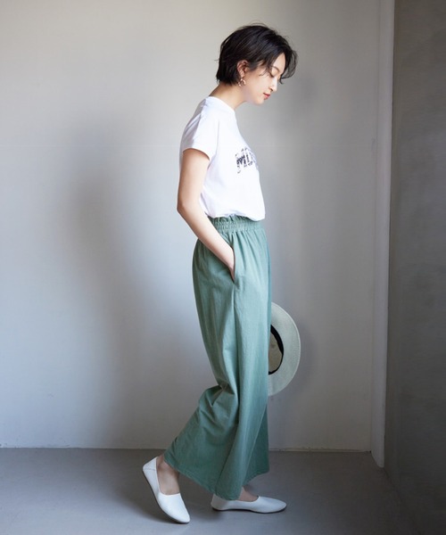 itto...(イット)の「涼しげ接触冷感ギャザーワイドパンツ(チノパンツ・レディース・ブラック/ベージュ/グリーン/ダークグレー・M/L)」の11枚目の写真