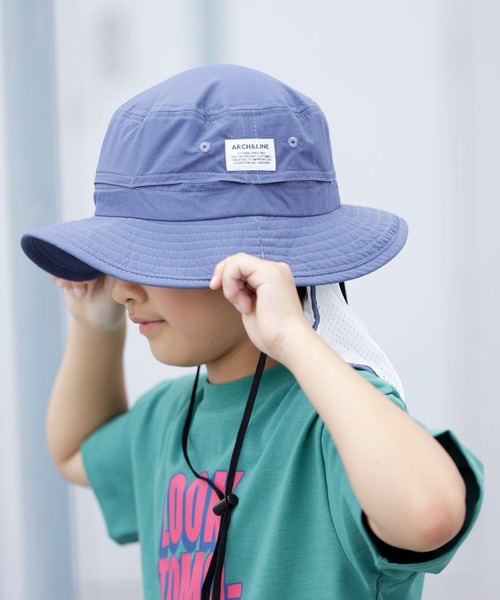 ARCH & LINE(アーチアンドライン)の「《環境配慮素材》UV CUT NYLON HAT 紫外線カット 撥水 接触冷感(キャップ・キッズ・ベージュ/オフホワイト/チャコールグレー/ブルー・54/57/48/60)」の4枚目の写真