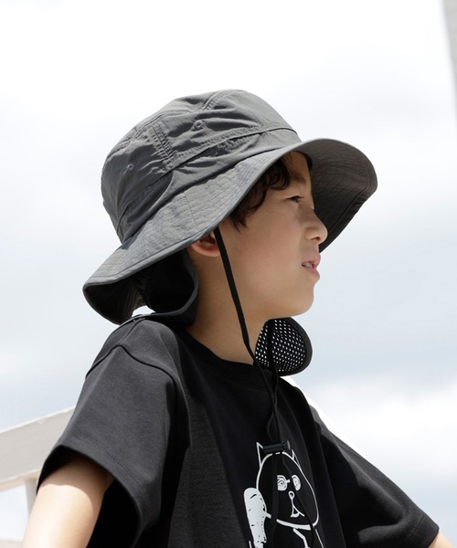 ARCH & LINE(アーチアンドライン)の「《環境配慮素材》UV CUT NYLON HAT 紫外線カット 撥水 接触冷感(キャップ・キッズ・ベージュ/オフホワイト/チャコールグレー/ブルー・54/57/48/60)」の8枚目の写真