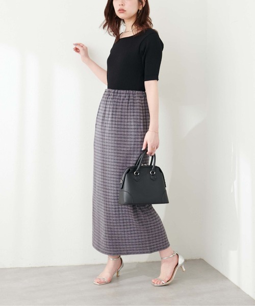natural couture(ナチュラルクチュール)の「プチプラスクエアワイドリブニット(ニット/セーター・レディース・グレイッシュベージュ/ブラック/サックスブルー/アイボリー/ピンク/グリーン・FREE)」の14枚目の写真
