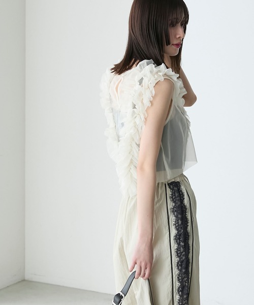 ✬HeRIN.CYE✬フリル✩シホンチュールベスト✬ HeRIN.CYE | Many frill bustier (キャミソール ) |SHEL'TTER