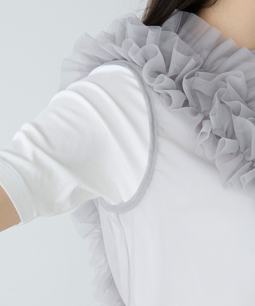 forksy.】チュールボリュームフリルベスト（ベスト）｜forksy