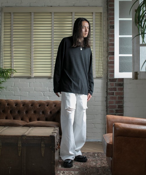 aimoha(アイモハ)の「【aimoha neo】CHIC URBANITE RELAXED FIT DISTRESSED DENIM(デニムパンツ・メンズ・ブラック/ホワイト/ダークブルー・MEDIUM/LARGE/X-LARGE/XX-LARGE)」の16枚目の写真