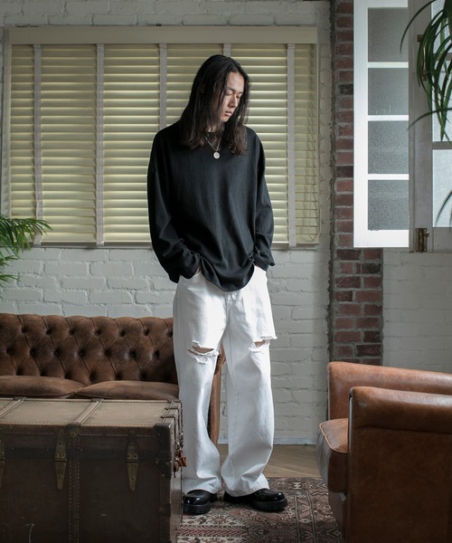 aimoha(アイモハ)の「【aimoha neo】CHIC URBANITE RELAXED FIT DISTRESSED DENIM(デニムパンツ・メンズ・ブラック/ホワイト/ダークブルー・MEDIUM/LARGE/X-LARGE/XX-LARGE)」の17枚目の写真