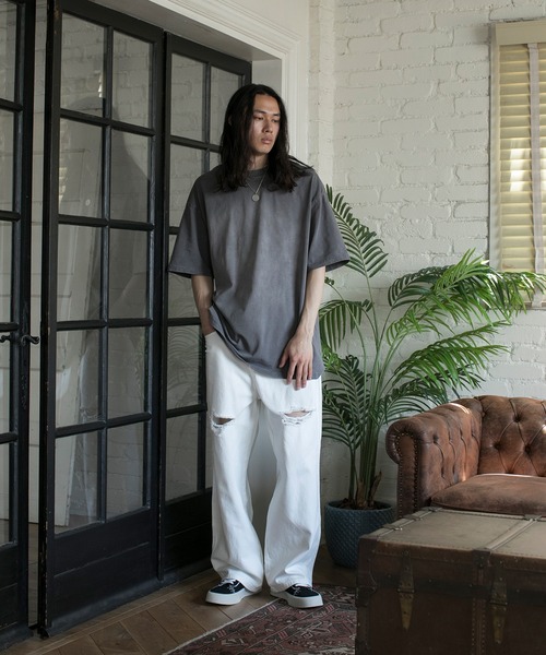 aimoha(アイモハ)の「【aimoha neo】CHIC URBANITE RELAXED FIT DISTRESSED DENIM(デニムパンツ・メンズ・ブラック/ホワイト/ダークブルー・MEDIUM/LARGE/X-LARGE/XX-LARGE)」の9枚目の写真