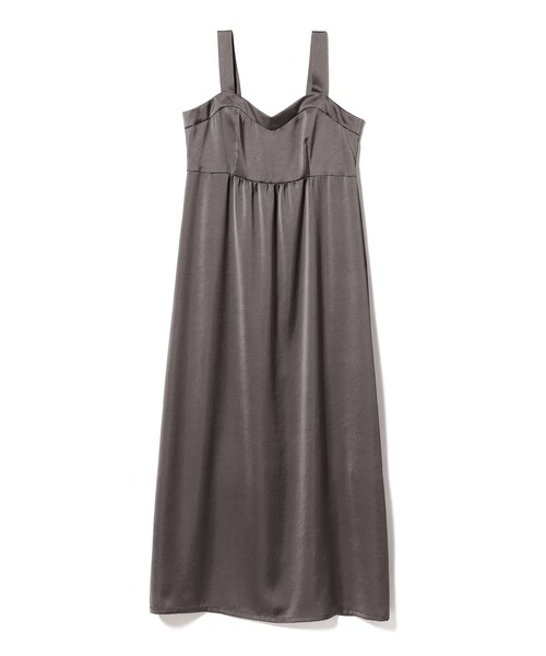 Demi-Luxe BEAMS（デミルクス ビームス）の「Demi-Luxe BEAMS / サテン ギャザー キャミソールワンピース（ワンピース・レディース・グレー/ブラック・36/38）」の16枚目の写真