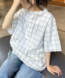 CIAOPANIC TYPY | シアサッカーチェックバンドカラープルオーバーシャツ(シャツ/ブラウス)