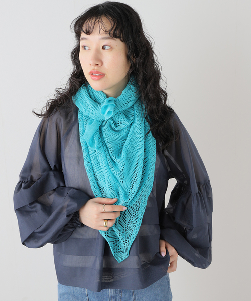 IENA(イエナ)の「【THROW/スロー】Linen Cross Mesh Scarf スカーフ(バンダナ/スカーフ・レディース・ベージュ/ブルー/ブラック・FREE)」の12枚目の写真
