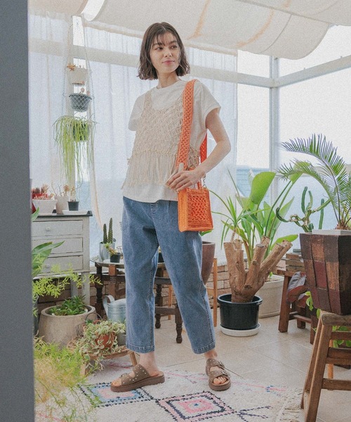 niko and...(ニコアンド)の「マクラメフリンジベスト(ベスト・レディース・ブラック/アイボリー・FREE)」の5枚目の写真