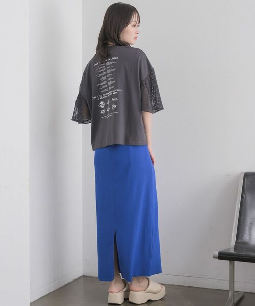 RETRO GIRL(レトロガール)の「袖メッシュ切替TEE(Tシャツ/カットソー・レディース・チャコールグレー/イエロー/ホワイト系その他・FREE)」の22枚目の写真
