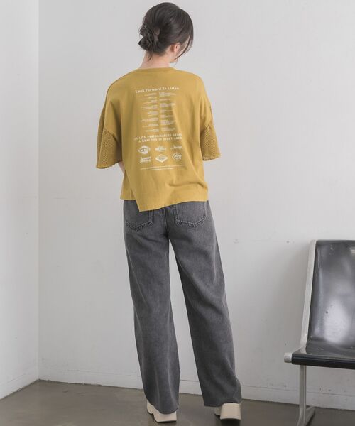 RETRO GIRL(レトロガール)の「袖メッシュ切替TEE(Tシャツ/カットソー・レディース・チャコールグレー/イエロー/ホワイト系その他・FREE)」の14枚目の写真