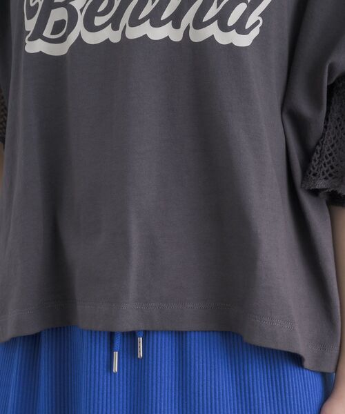 RETRO GIRL(レトロガール)の「袖メッシュ切替TEE(Tシャツ/カットソー・レディース・チャコールグレー/イエロー/ホワイト系その他・FREE)」の6枚目の写真