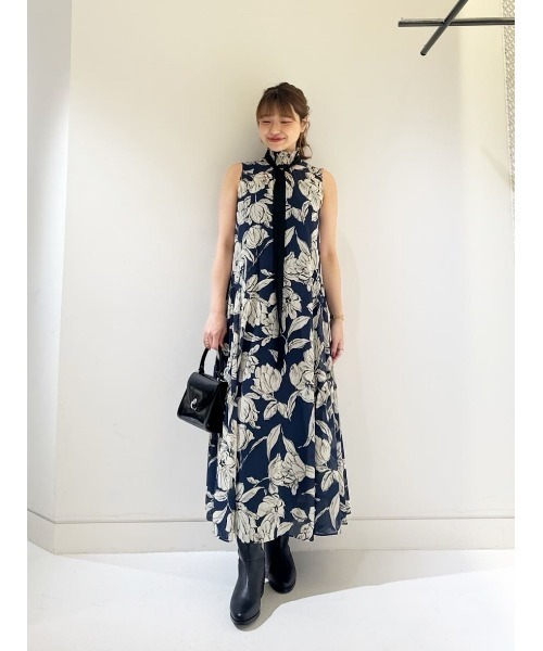 楊柳シアーフラワープリントワンピース（ワンピース