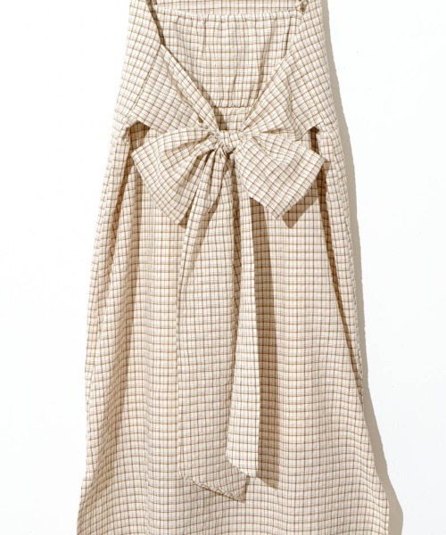flower(フラワー)の「ブリージーチェックワンピース(ワンピース・レディース・ブルー/ベージュ・FREE)」の6枚目の写真