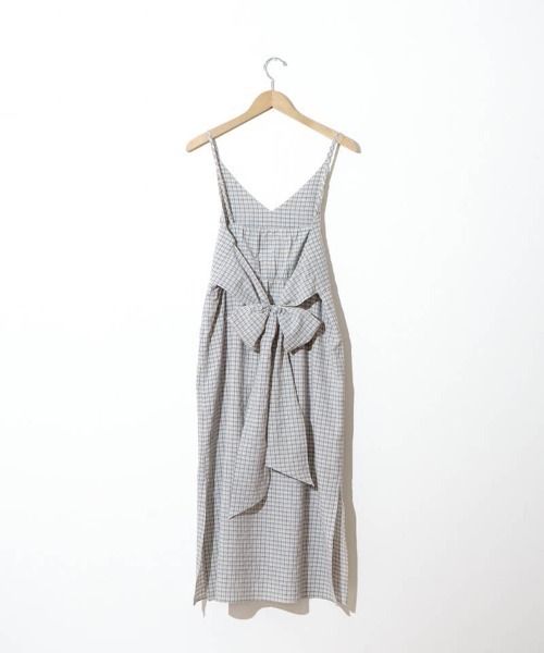 flower(フラワー)の「ブリージーチェックワンピース(ワンピース・レディース・ブルー/ベージュ・FREE)」の7枚目の写真