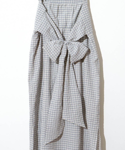 flower(フラワー)の「ブリージーチェックワンピース(ワンピース・レディース・ブルー/ベージュ・FREE)」の8枚目の写真