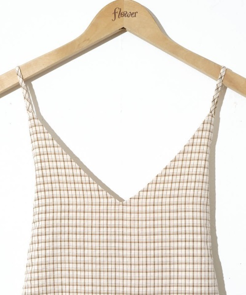 flower(フラワー)の「ブリージーチェックワンピース(ワンピース・レディース・ブルー/ベージュ・FREE)」の9枚目の写真