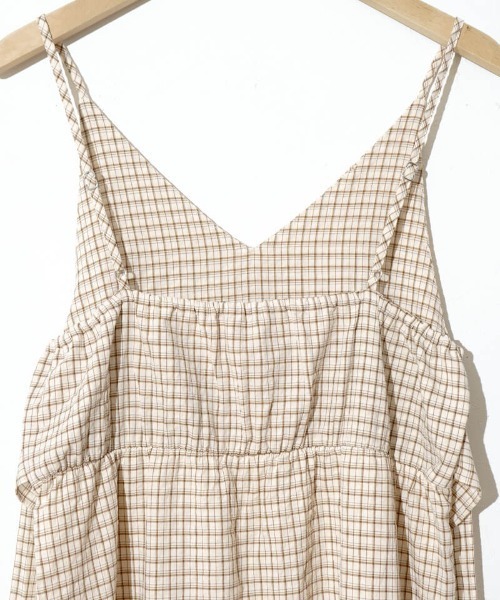 flower(フラワー)の「ブリージーチェックワンピース(ワンピース・レディース・ブルー/ベージュ・FREE)」の10枚目の写真