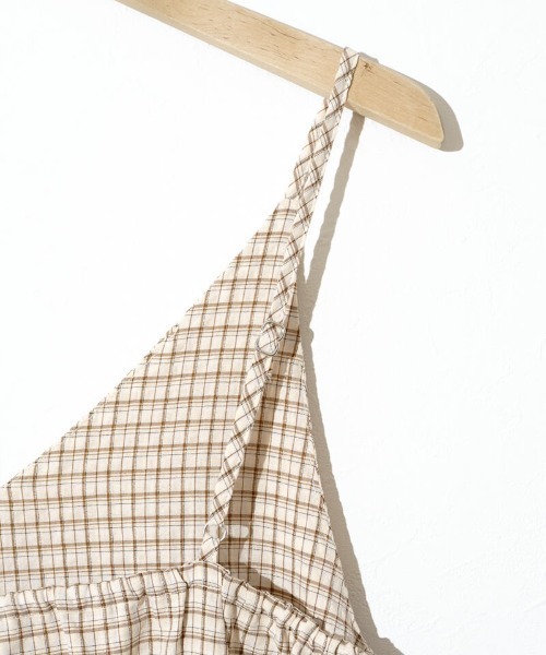 flower(フラワー)の「ブリージーチェックワンピース(ワンピース・レディース・ブルー/ベージュ・FREE)」の11枚目の写真