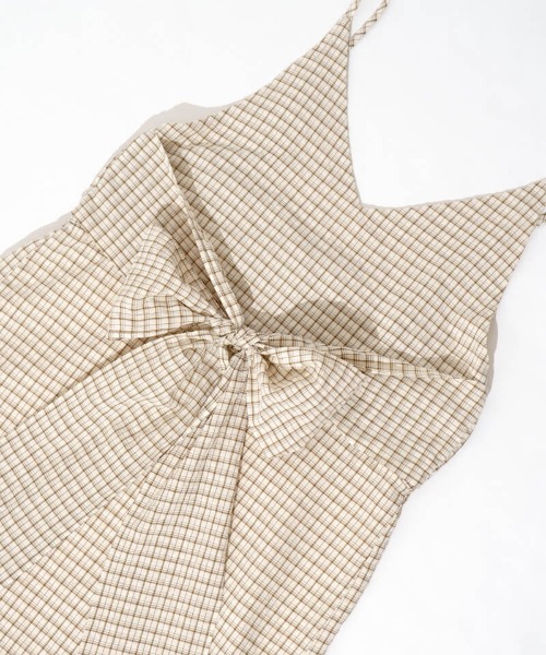 flower(フラワー)の「ブリージーチェックワンピース(ワンピース・レディース・ブルー/ベージュ・FREE)」の14枚目の写真