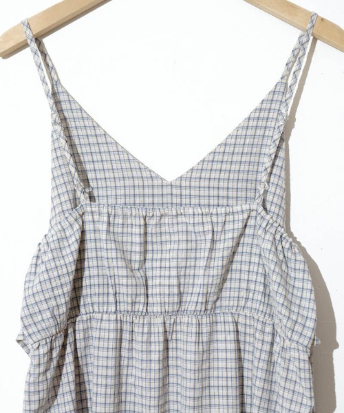 flower(フラワー)の「ブリージーチェックワンピース(ワンピース・レディース・ブルー/ベージュ・FREE)」の17枚目の写真