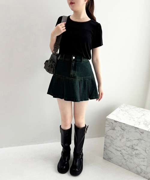 one after another NICE CLAUP(ワンアフターアナザーナイスクラップ)の「ハートパターンメッシュTシャツ(Tシャツ/カットソー・レディース・オフホワイト/グレー/ブラック/ピンク・FREE)」の19枚目の写真