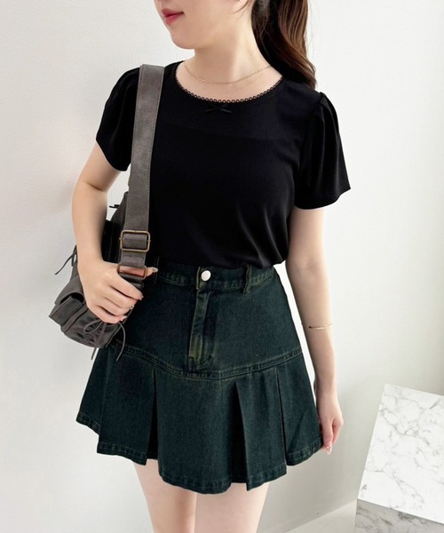 one after another NICE CLAUP(ワンアフターアナザーナイスクラップ)の「ハートパターンメッシュTシャツ(Tシャツ/カットソー・レディース・オフホワイト/グレー/ブラック/ピンク・FREE)」の16枚目の写真