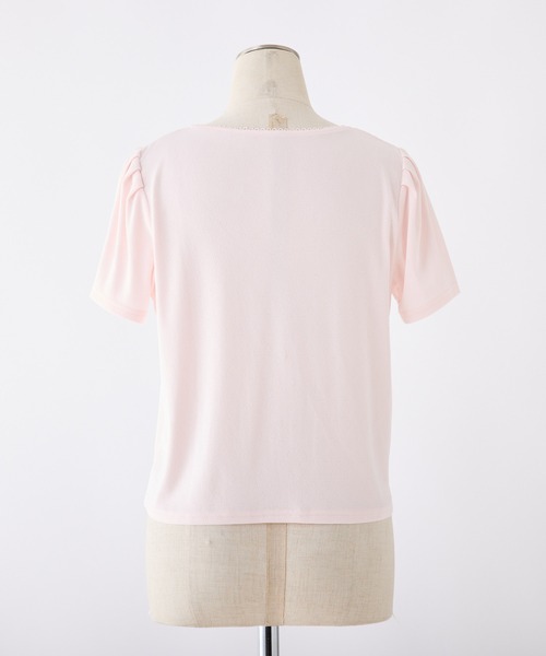 one after another NICE CLAUP(ワンアフターアナザーナイスクラップ)の「ハートパターンメッシュTシャツ(Tシャツ/カットソー・レディース・オフホワイト/グレー/ブラック/ピンク・FREE)」の22枚目の写真