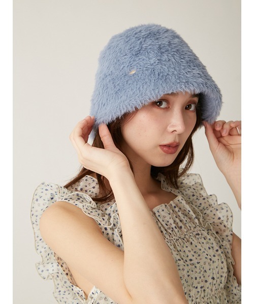 LILY BROWN(リリーブラウン)の「ファーバケハ(ハット・レディース・ブルー/ブラック/ホワイト・FREE)」の3枚目の写真