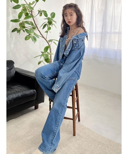 リリーブラウン LILY BROWN シアーフロッキートップス×バンドゥセット LILY BROWN Lingerie】シアーフロッキートップス×バンドゥセット