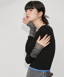 ADAM ET ROPE' | 【サスティナブル・洗える】エアリーシアーカフスカットソー(Tシャツ/カットソー)