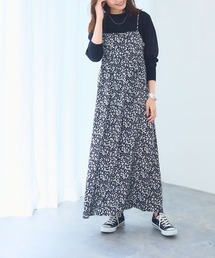 《洗える/シワになりにくい》プリントキャミソールワンピース【CF/クロスファンクション】