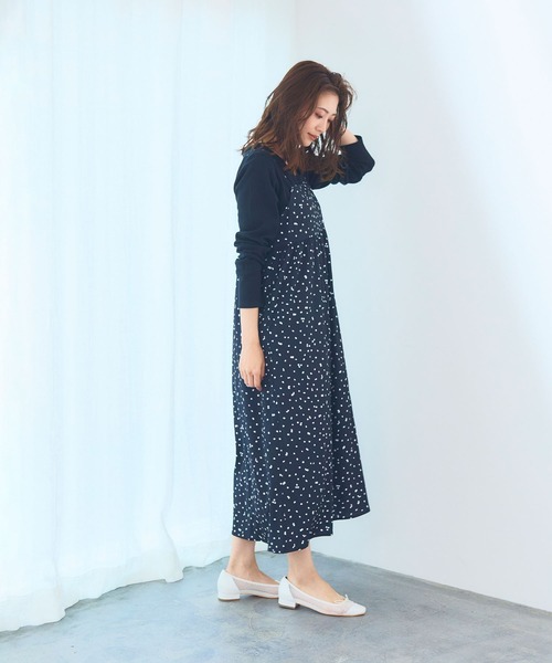 CROSS FUNCTION（クロスファンクション）の「《洗える/シワになりにくい》プリントキャミソールワンピース【CF/クロスファンクション】（ワンピース・レディース・ブラック系その他/ブラック系その他2・AM/AL/M/L）」の5枚目の写真