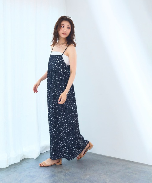 CROSS FUNCTION（クロスファンクション）の「《洗える/シワになりにくい》プリントキャミソールワンピース【CF/クロスファンクション】（ワンピース・レディース・ブラック系その他/ブラック系その他2・AM/AL/M/L）」の12枚目の写真