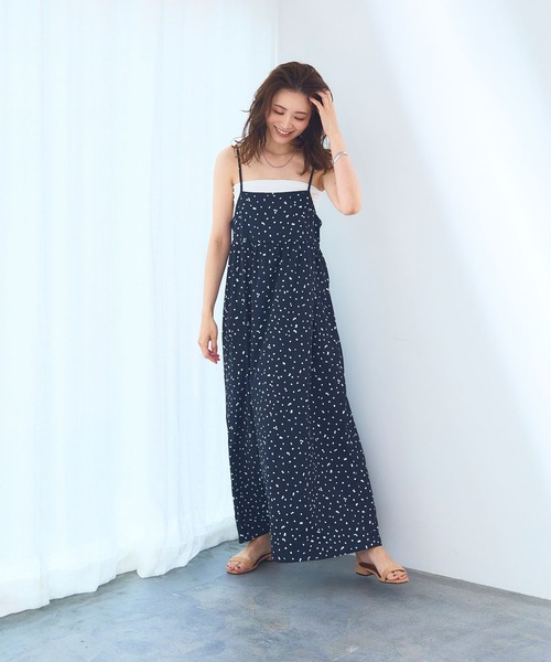 CROSS FUNCTION（クロスファンクション）の「《洗える/シワになりにくい》プリントキャミソールワンピース【CF/クロスファンクション】（ワンピース・レディース・ブラック系その他/ブラック系その他2・AM/AL/M/L）」の11枚目の写真