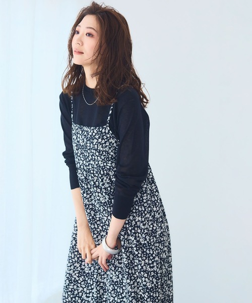 CROSS FUNCTION（クロスファンクション）の「《洗える/シワになりにくい》プリントキャミソールワンピース【CF/クロスファンクション】（ワンピース・レディース・ブラック系その他/ブラック系その他2・AM/AL/M/L）」の22枚目の写真