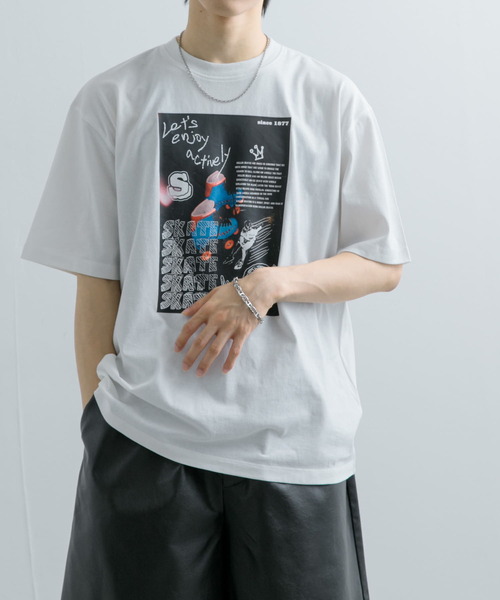 SENSE OF PLACE by URBAN RESEARCH(センスオブプレイスバイアーバンリサーチ)の「フォトグラフィックTシャツ A(Tシャツ/カットソー・メンズ・ホワイト/ブルー/チャコールグレー・MEDIUM/LARGE)」の4枚目の写真