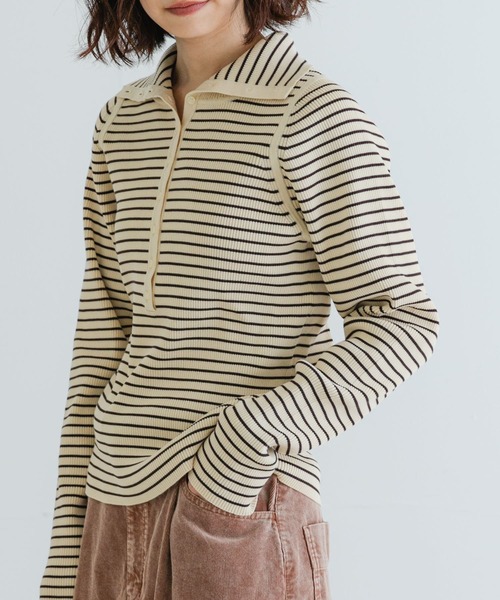 URBAN RESEARCH（アーバンリサーチ）の「2WAYタートルリブニット（ニット/セーター・レディース・ブラウン/ホワイト系その他/グレー系その他・FREE）」の5枚目の写真