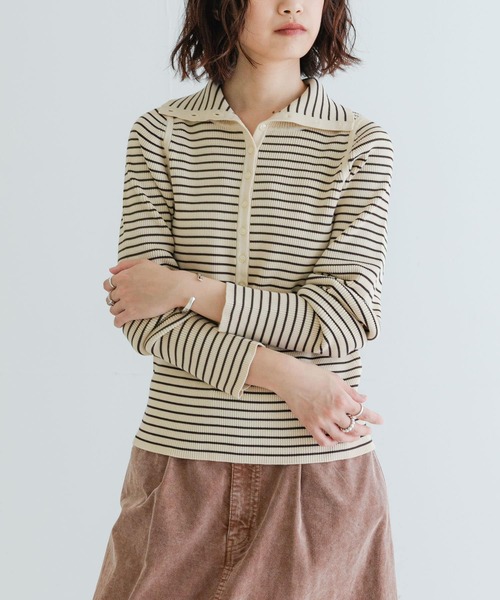 URBAN RESEARCH（アーバンリサーチ）の「2WAYタートルリブニット（ニット/セーター・レディース・ブラウン/ホワイト系その他/グレー系その他・FREE）」の6枚目の写真