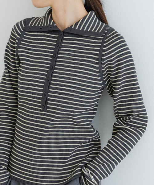 URBAN RESEARCH（アーバンリサーチ）の「2WAYタートルリブニット（ニット/セーター・レディース・ブラウン/ホワイト系その他/グレー系その他・FREE）」の12枚目の写真