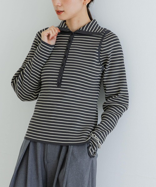 URBAN RESEARCH（アーバンリサーチ）の「2WAYタートルリブニット（ニット/セーター・レディース・ブラウン/ホワイト系その他/グレー系その他・FREE）」の13枚目の写真