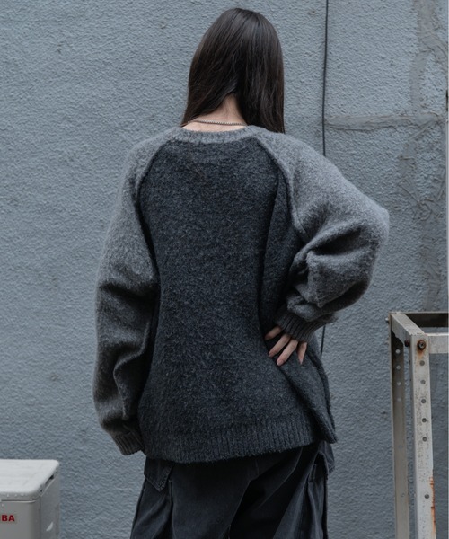 INTER FACTORY（インターファクトリー）の「しの - ラグランスリーブシャギーニット / Raglan Sleeve Shaggy Knit　made in INTER FACTORY（ニット/セーター・メンズ・グレー/チャコールグレー・SMALL/MEDIUM/LARGE）」の18枚目の写真