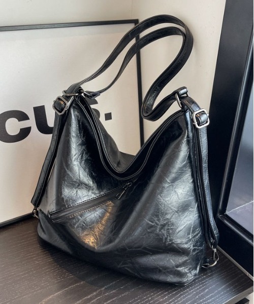 gossip!ロサンゼルス(ゴシップロサンゼルス)の「2WAYワンハンドルミニポケショルダー / トートバッグ/A4収納可能(ショルダーバッグ・レディース・シルバー/ブラック/オフホワイト/ブラウン・FREE)」の12枚目の写真