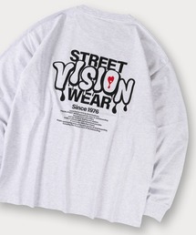 【 VISION STREET WEAR/ヴィジョンストリートウェア】バック&アームプリント ロングスリーブTシャツ オーバーサイズ