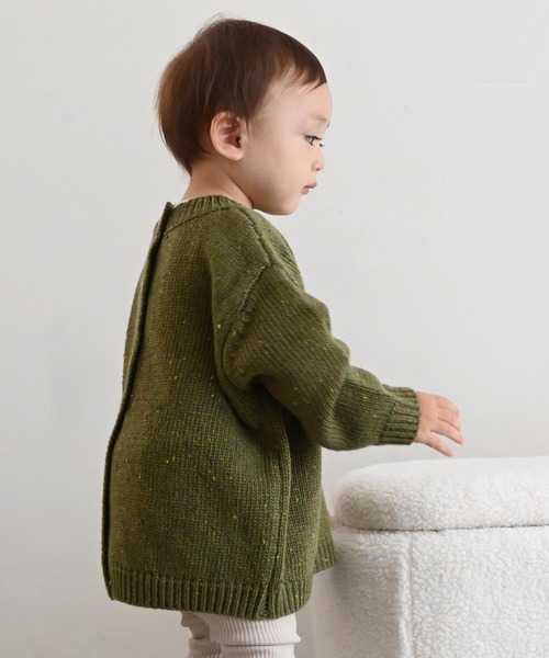 PUPPAPUPO（プッパプーポ）の「ニット セーター カラーネップ（ニット/セーター・キッズ・グレー/グリーン/アイボリー/モカ/ベージュ・80/110/100/90）」の9枚目の写真