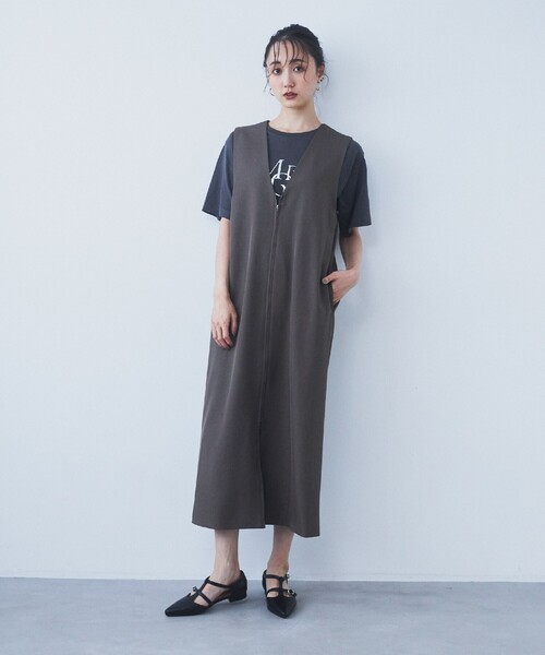 THE SHOP TK （ザ ショップ ティーケー ）の「◆【ワンピースにジレにスタイル変化】フロントZIPジャスカ/洗える（ワンピース・レディース・スミクロ/ブラウン系その他/ブラック系1・12/13）」の13枚目の写真